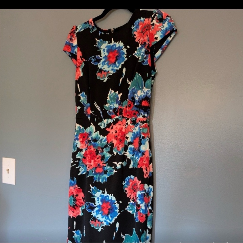 BETSY JOHNSON Black Floral Dress
